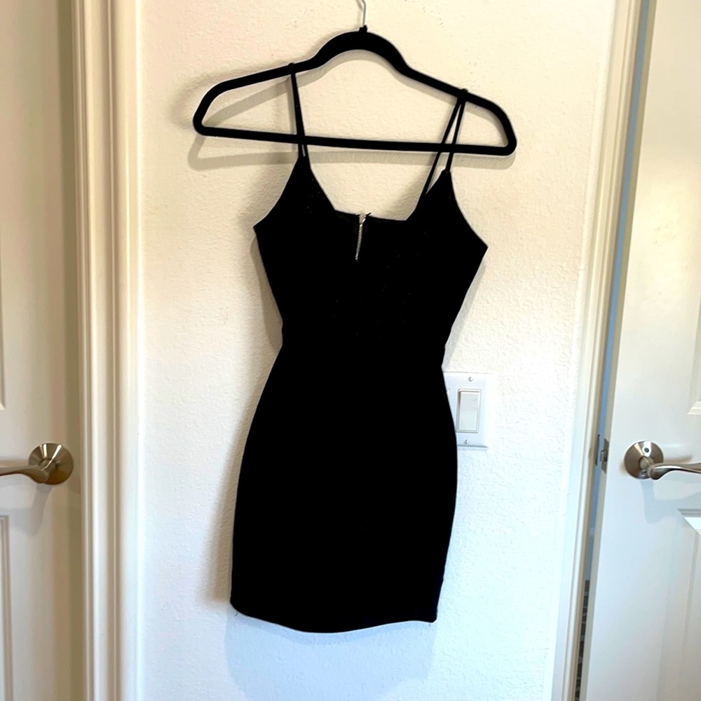 Black Sparkly Mini Dress with Open Back